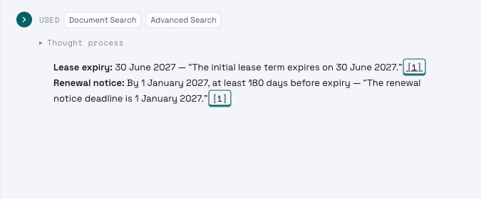 Actual Strive answer: 180 days, with its source citation.